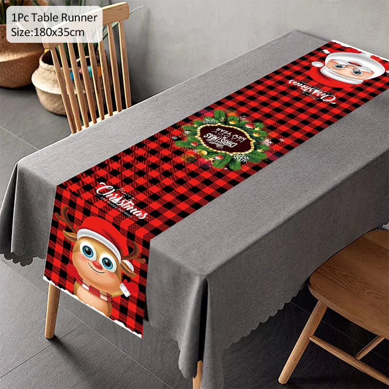 Chemin de Table de Noël, Décoration pour la Maison, Couverture de Nappe, Ornement, Cadeaux, ixdu Nouvel An, 2023