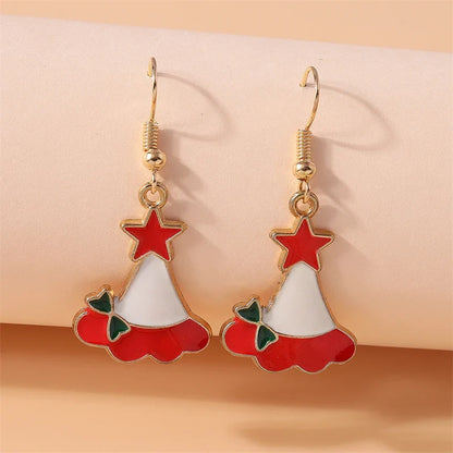Fashion Merry Christmas Tree Deer Snowflake Santa Claus Drop Earrings for Women Girls New Year Party Festival Jewelry Gifts