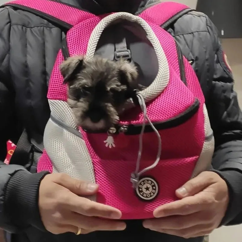 Sac à dos Portable pour animaux de compagnie, Double sac à bandoulière pour chien, sac de transport pour chat de voyage en plein air, sac avant pour chien, sac à dos en maille