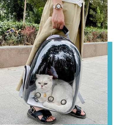 Sac de Transport pour animaux de compagnie, sacs à dos spatiaux pour animaux de compagnie, respirant, Portable, Transparent, pour chiot et chien, sacs à capsules spatiales