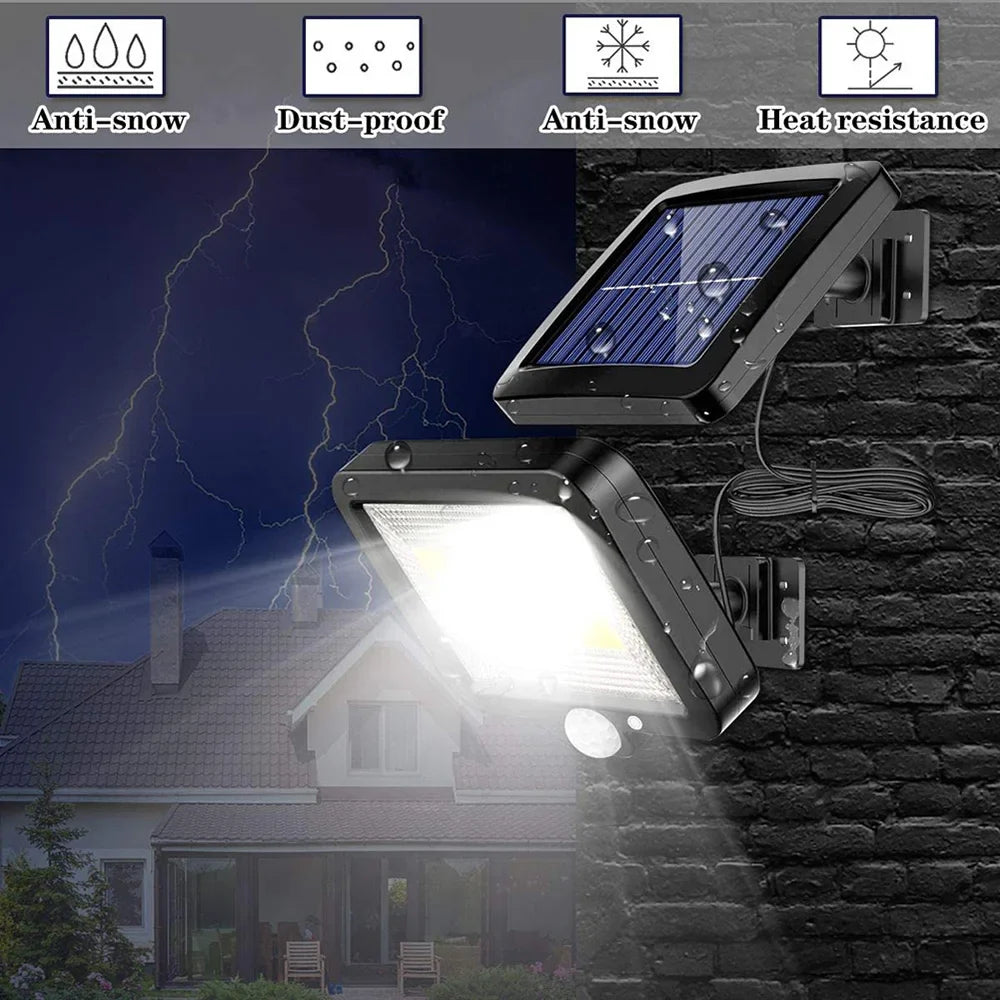 Applique Murale Solaire avec Capteur de Mouvement, Imperméable Conforme à la Norme IP65, Éclairage d'Extérieur à T-shirts d'Massage, Idéal pour un Jardin, une Cour, une Rue ou un Porche