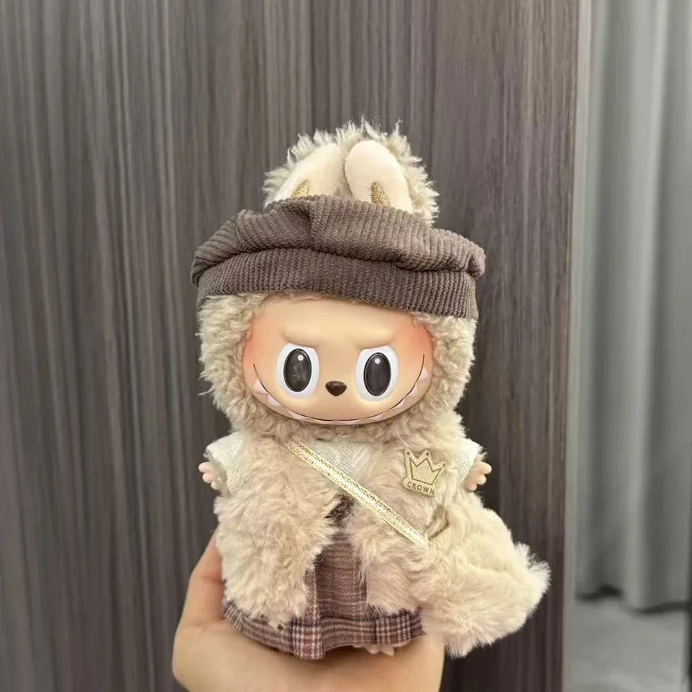 Labubu Doll Clothes Enamel Labu Cloth 17cm Doll Cute Dress-up Climbing Clothes Skirt Plush Toy Clothes