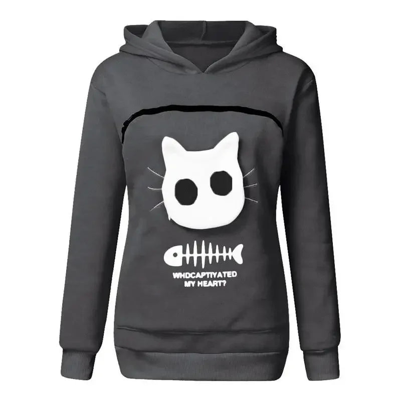 Sweatshirt Cat Lovers Hoodie Dropshipping Kangaroo Dog Pet Paw Pullovers Cuddle Pouch Sweatshirt Pocket Animal Ear Hooded Plus