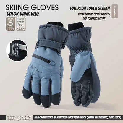 Gants de cyclisme d'hiver, antidérapants, au toucher, pour Ski, accessoires de Snowboard, poche étanche, chauds pour hommes et femmes