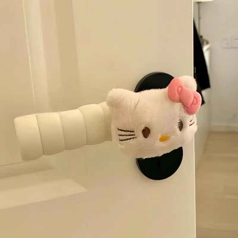 Kitty Anime Plush Doll Door Knob Covers Foam Elastic Room Door Handle Protector Anime Home Accessory Decoration Gift