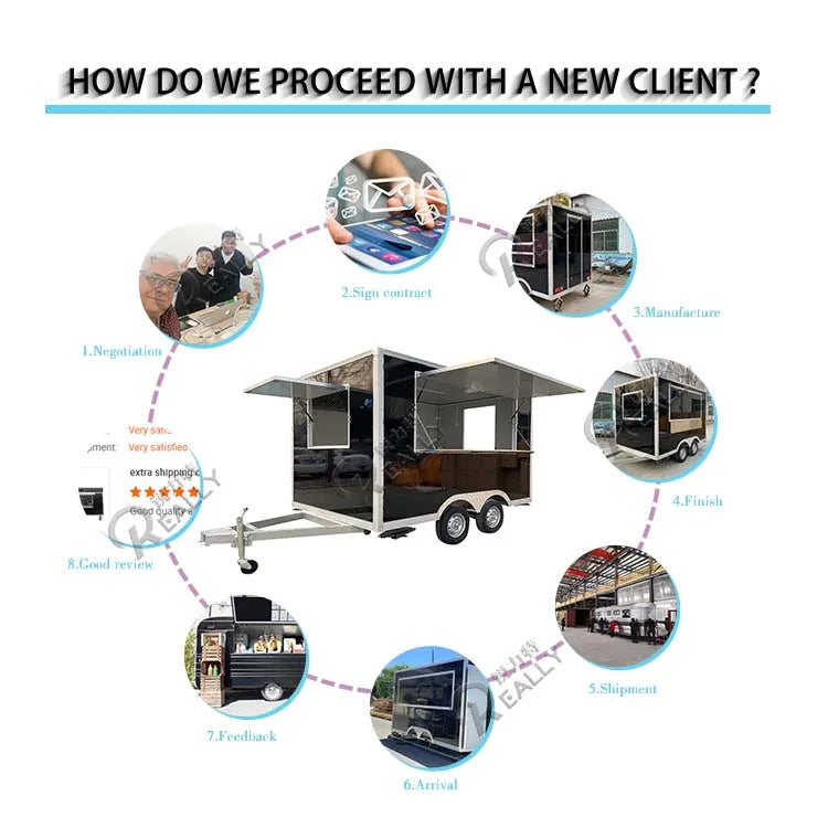 Camion de nourriture commercial en acier inoxydable pour collations, kiosque à café, cuisine mobile, camion de concession, remorque alimentaire à vendre