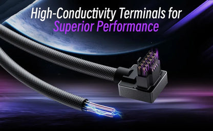 AIJS GPU16PIN Modular Cable,12VHPWR ARGB with 5V 3Pin,18AWG 90° Right-Angle Male to Male Design, 5090 / 3070 is Not Applicable
