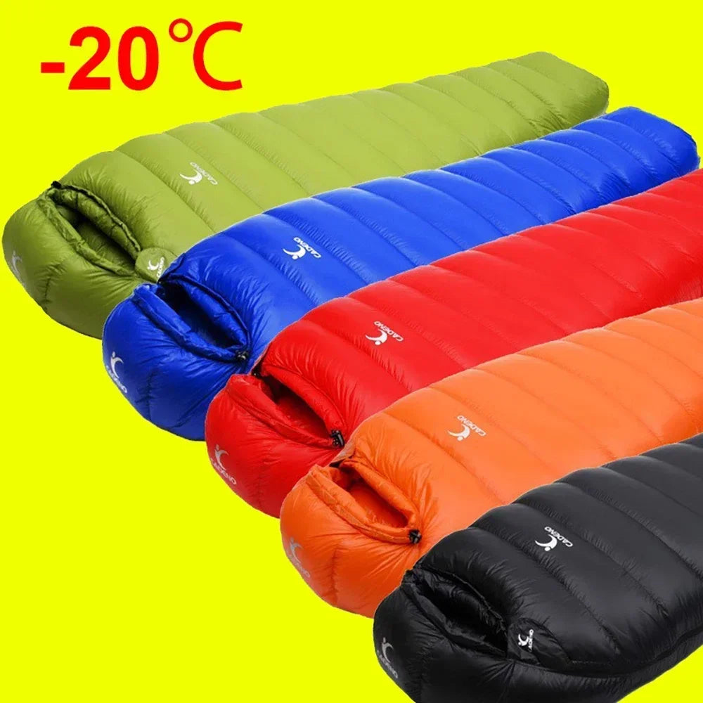 Outdoor Camping White Duck Down Sleeping Bag Ultralight Winter Autumn Adult Sleeping Bag Suitable for Travel Hiking Camping