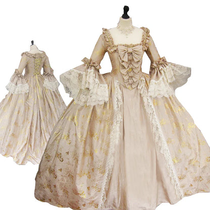 Baroque Ball Gown - Historic Princess Dress - Versailles Dress - Marie-Antoinette Style in Georgian Satin for Adults, Victorian Party Dress for Women
