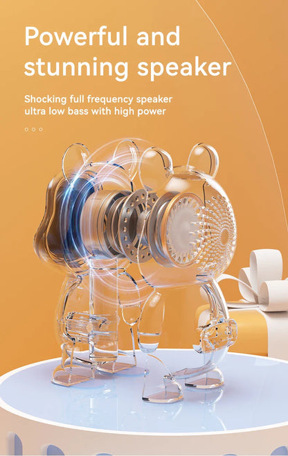 New Karaoke Speaker With Wireless Microphone Sing Bluetooth 5.3 Cute Children Gift Toy Hifi Sound Stereo Mini Audio RGB Lighting