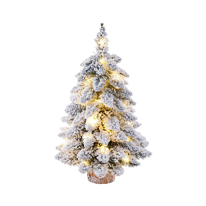 Arbre de Noël nordique de 45/60 cm, ornement d'arbre flocon de neige exquis, arbre floqué lumineux, accessoires de décoration pour le Nouvel An et les fêtes de Noël