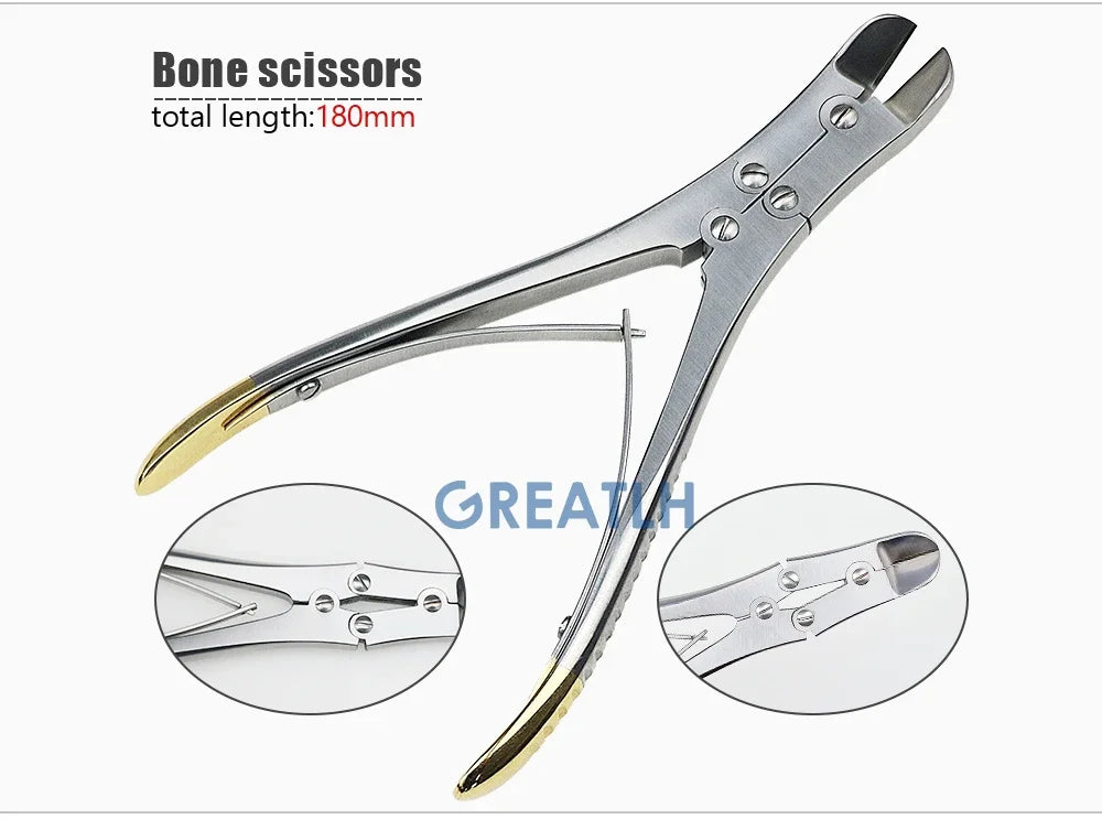 Ciseaux orthopédiques coupe-os, ciseaux à os à articulations simples/doubles, Instruments de chirurgie orthopédique vétérinaire, 1 pièce pour animaux de compagnie
