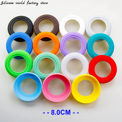 16 couleurs 8,0 cm Silicone Fileté Couvercle de Protection pour Fond de Tasse Support de Tasse 80 mm Manchon de Base pour Bouteille Thermos Couvercle de Fond de Tasse