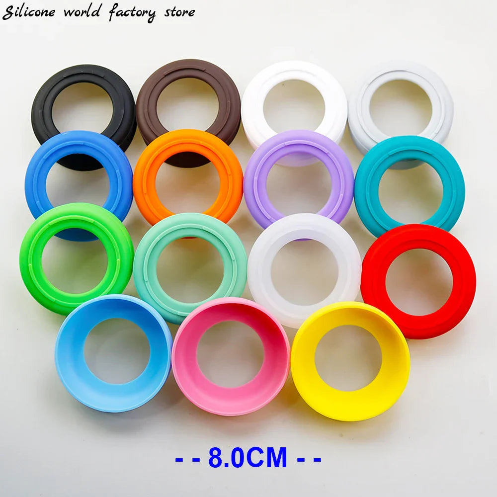 16 Colors 8.0CM Silicone Threaded Cup Bottom Protective Cover Cup Holder 80MM Thermos Cup Base Sleeve Cup Bottom Cover