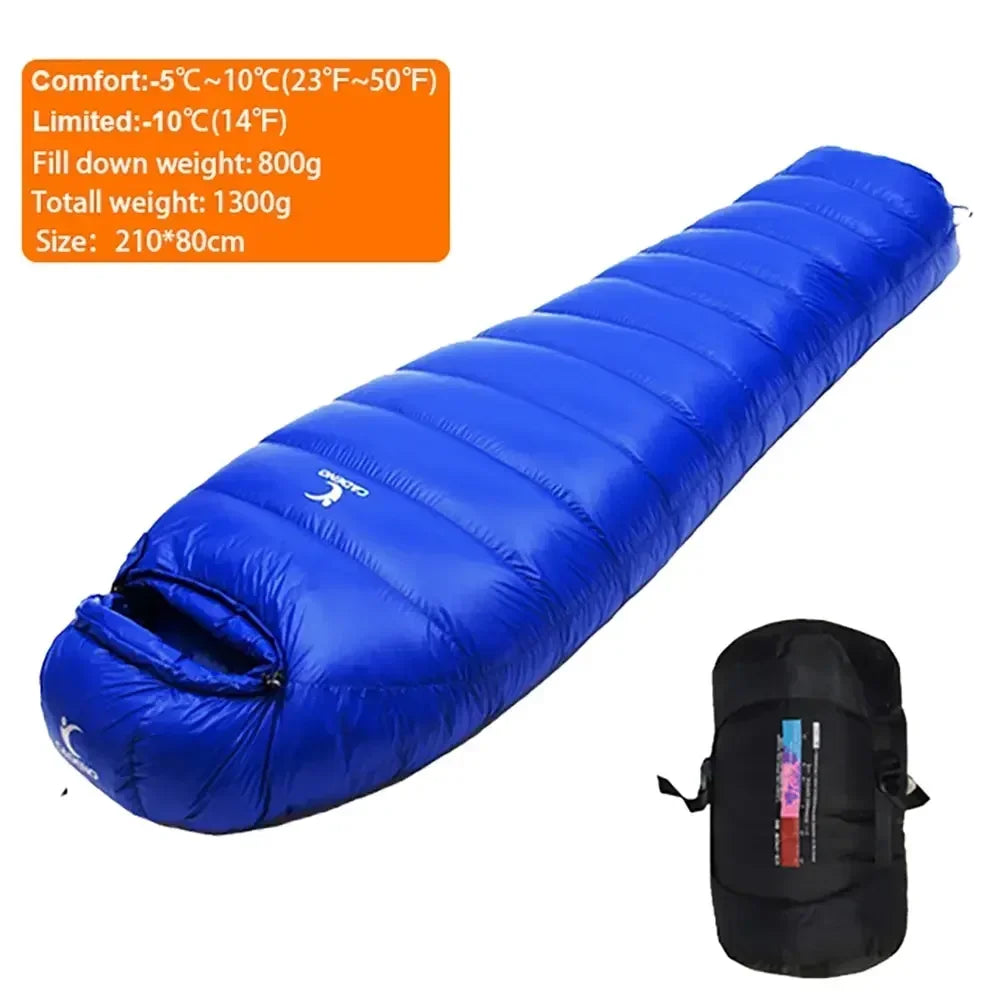 Outdoor Camping White Duck Down Sleeping Bag Ultralight Winter Autumn Adult Sleeping Bag Suitable for Travel Hiking Camping