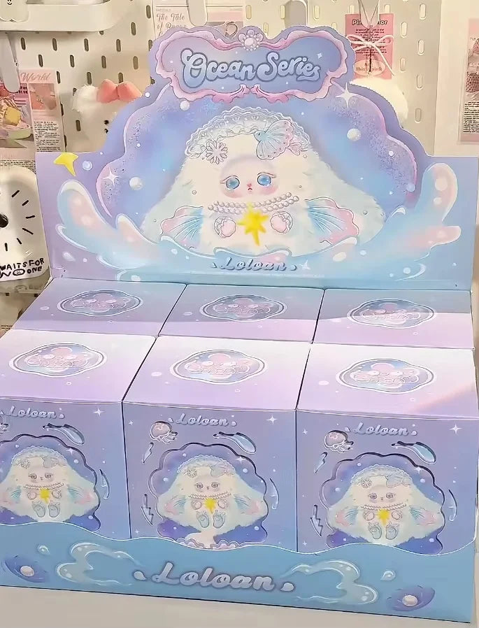 Boîte mystère Original Blind Box Loloan Ocean Series Pendentif mignon pour sac à dos Décoration de chambre Jouet Cadeau surprise d'anniversaire/de Noël