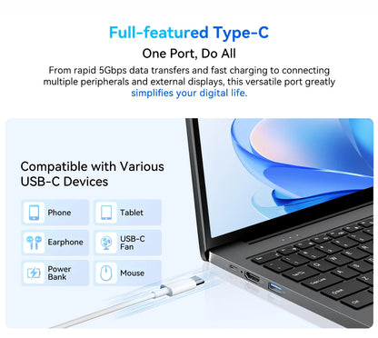 Blackview AceBook 12 Ordinateur portable Win 11 16'' FHD IPS, Notebook Intel I5-1030NG7, 16 Go RAM 512 Go SSD, Bouton d'alimentation 2-en-1 avec empreinte digitale
