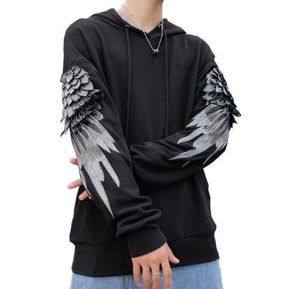 Hoodie brodé pour hommes, streetwear de luxe blanc sans marque, automne, pas cher, Emo, style Hip Hop