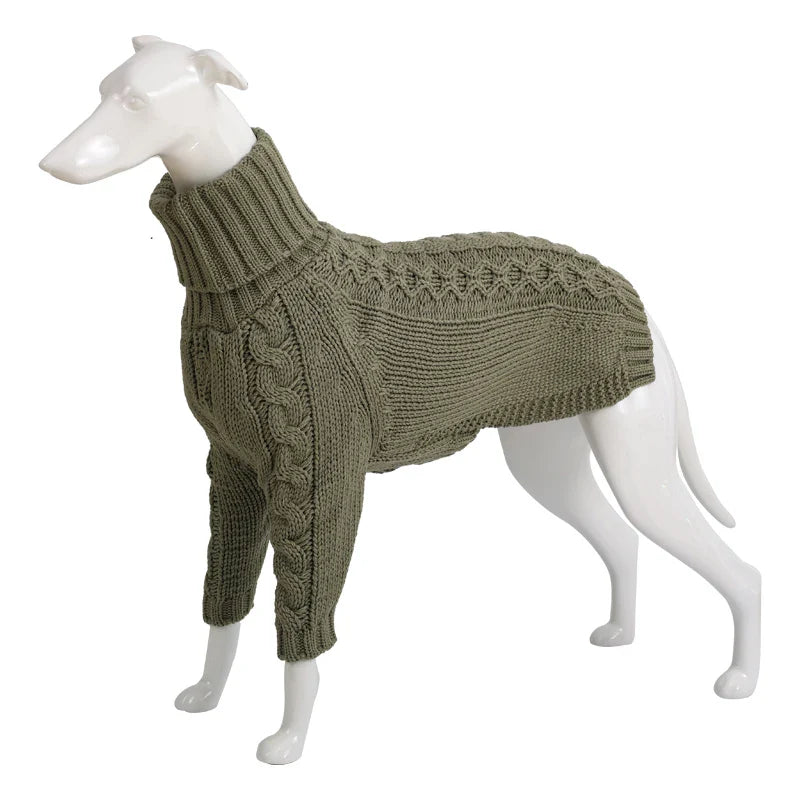 Pull torsadé à col roulé pour chiens, lévriers italiens, manteau chaud pour chien, vêtements d'hiver pour chiens