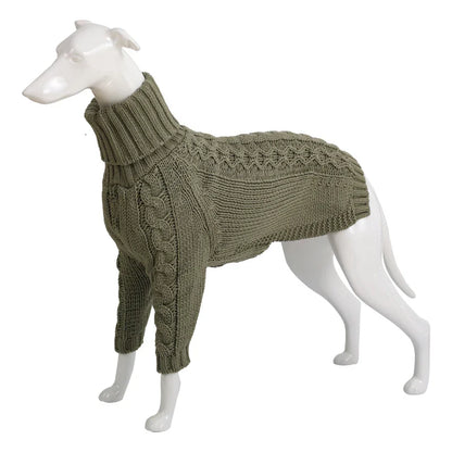 Pull torsadé à col roulé pour chiens, lévriers italiens, manteau chaud pour chien, vêtements d'hiver pour chiens