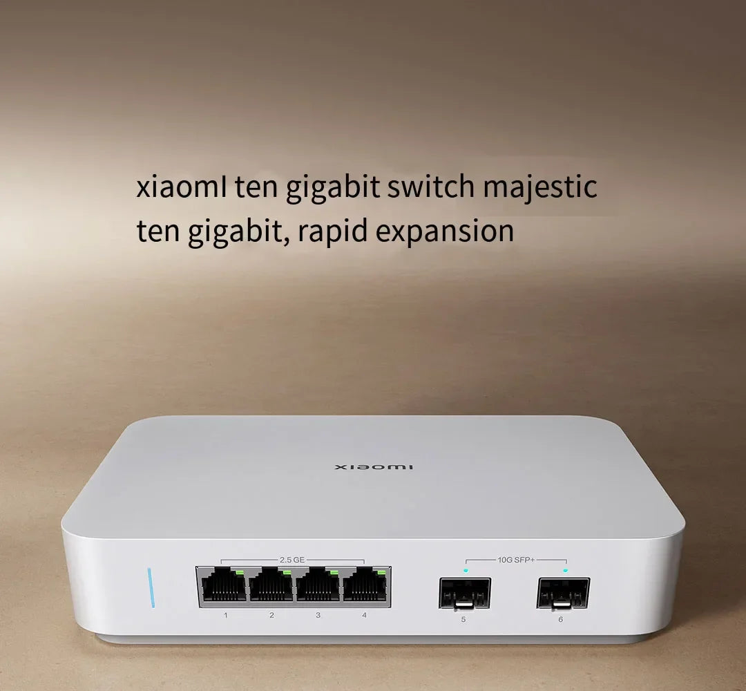 Xiaomi Mi 10 Gigabit Ethernet Switch 10000Mbps Network Switches VLAN Ethernet Splitter Lan Router 4 2.5G Ports RJ45 Hub Switch