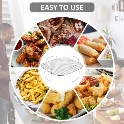 Air Fryer Rack Grilling Rack Stainless Steel Multi-Layer Stackable Cooking Rack Toast BBQ Rack Basket Tray Air Fryer Accessories