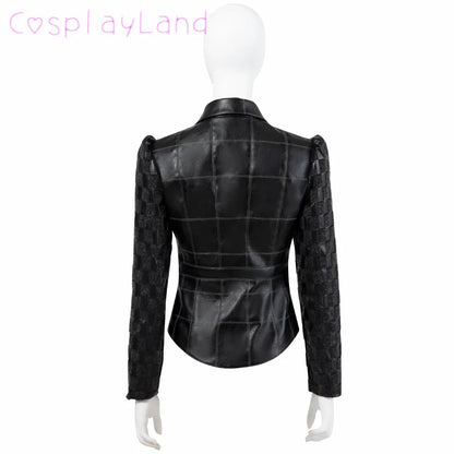 Cruella Costume Halloween Evil Queen Cosplay Outfit Black Fashion Lady Dresses Fancy Emma Formal Suit Jacket Skirt Gloves