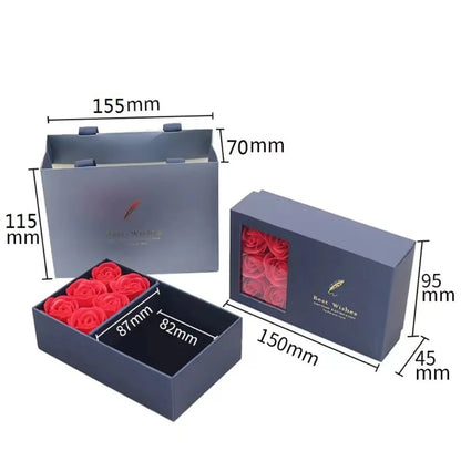 Boîte à bijoux Rose, boîte à bagues à Six fleurs, cadeau de saint-valentin, boîte d'emballage de bijoux, pendentif, collier, cadeaux d'anniversaire pour femme et maman