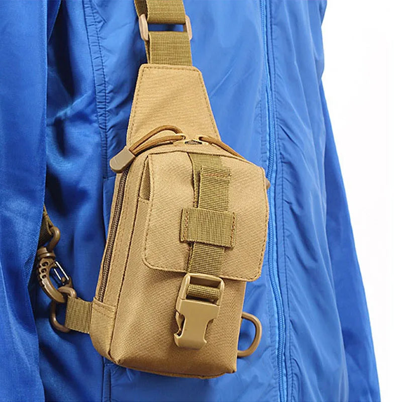 Petit sac de poitrine de Camouflage antivol pour l'extérieur, sac à bandoulière de randonnée en Nylon pour chasse, pêche, Camping, Cycking