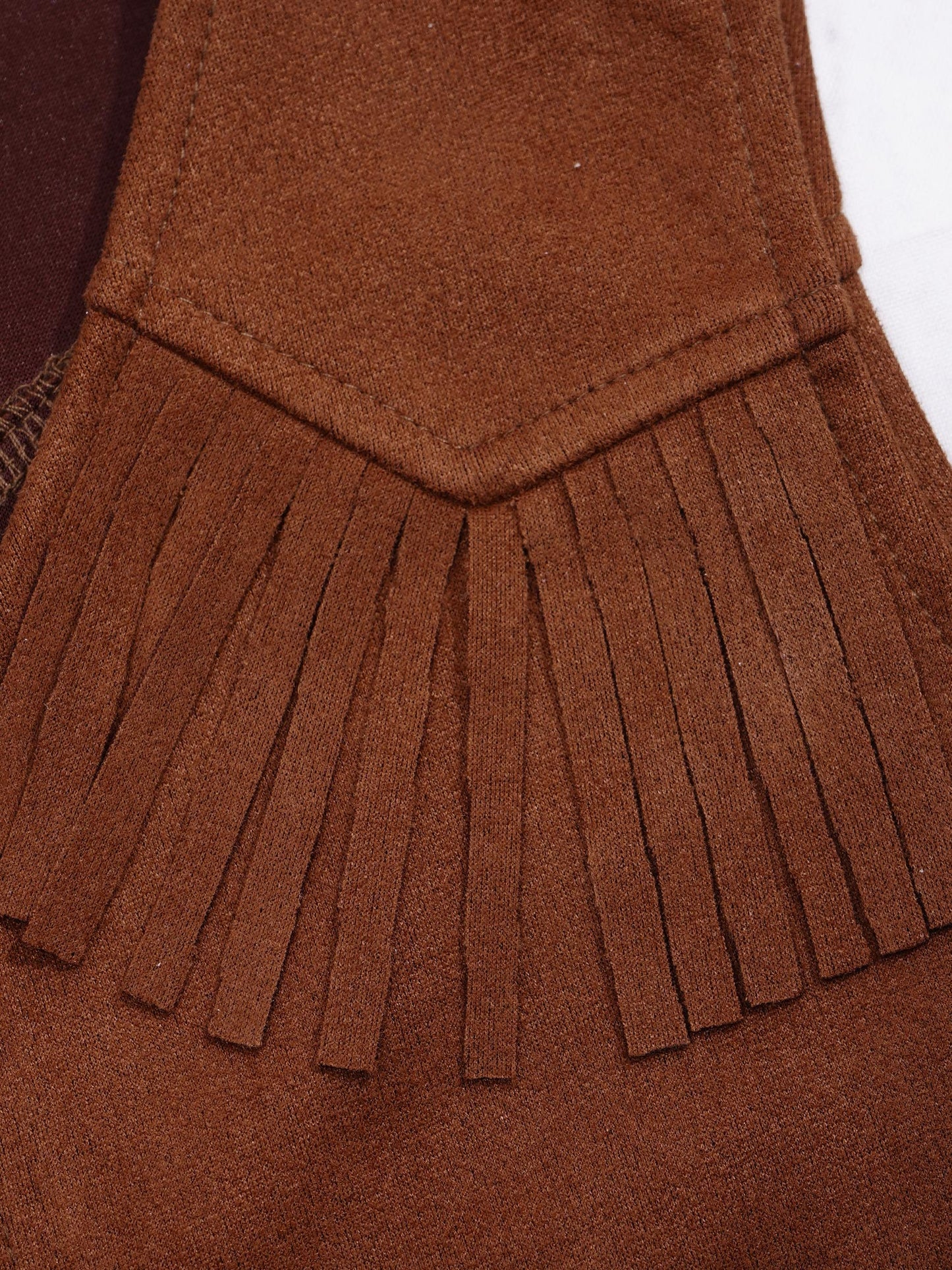 Kids Boys Western Cowboy Cowgirl Cosplay Costume Open Front Waistcoat Vest Pointed Hem Fringe Decor Tassel Jacket for Party