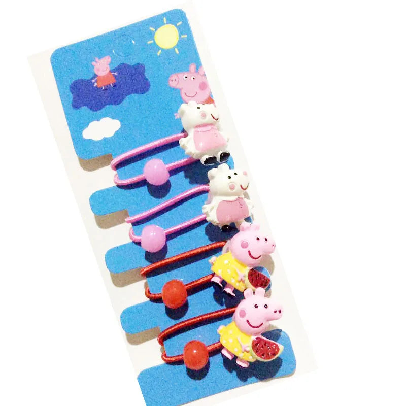 Épingles à cheveux Peppa Pig Corde à cheveux Enfants Kawaii Peppa Pig George Épingles à cheveux Corde à cheveux Pince Bb Filles Accessoires Peppa Pig Étudiants