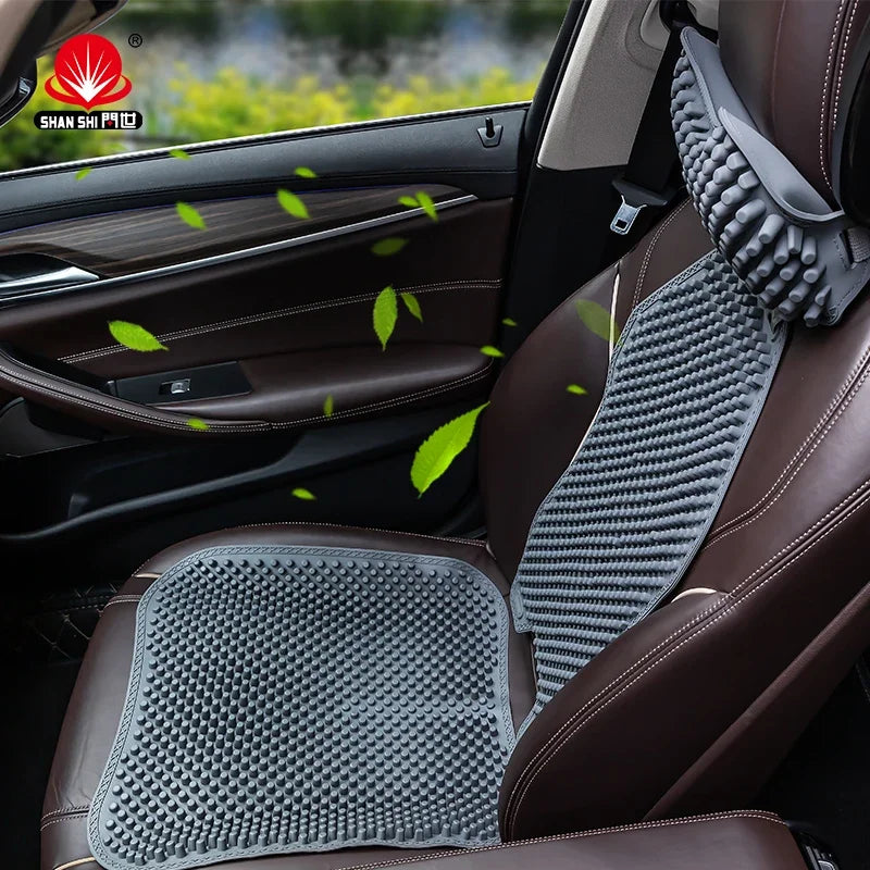 3-piece set of car cushions, car pillows, silicone car cushions, pressure reducing and comfortable neck protection headrests
