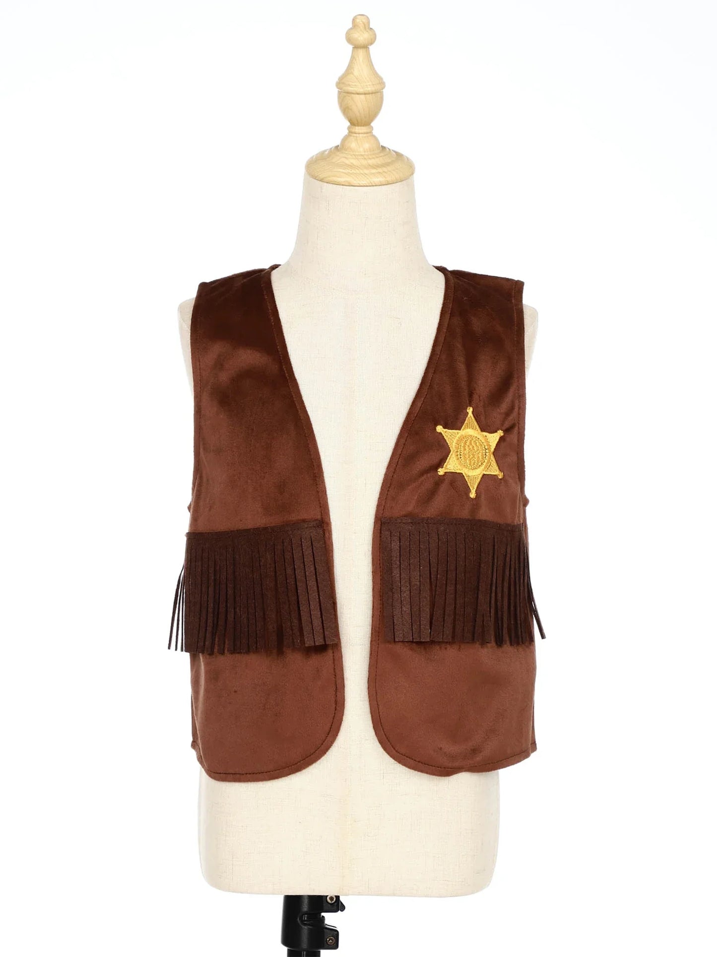 Children's Hippie Cowboy Costume, Toddler Boys Girls Cowgirl Vest, Open Front Fringed Vest for Halloween Cosplay Theme Party Outfits