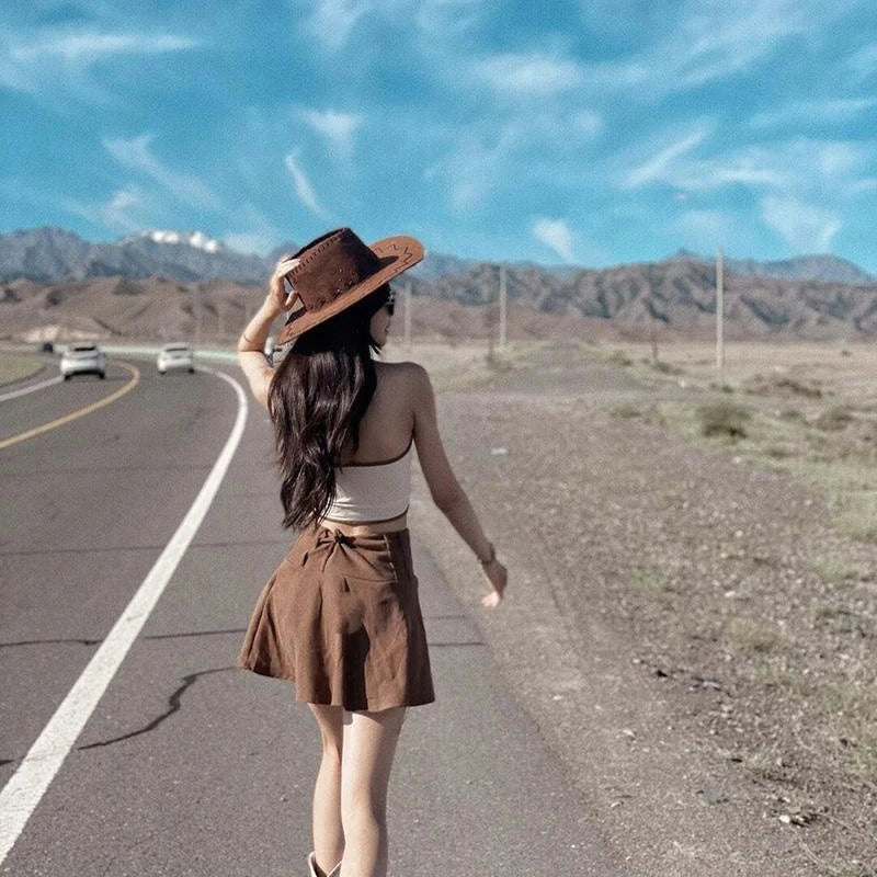 Men's and Women's Suede Cowboy Hat, Fashionable Unisex Cap