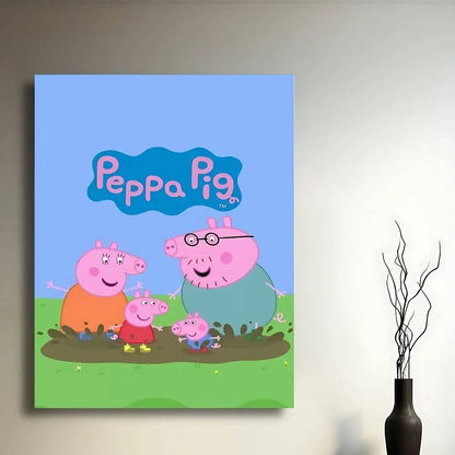 Cartoon Cute W-Peppa PigS Poster Sticky Posters Waterproof Paper Sticker Coffee House Bar Home Decor