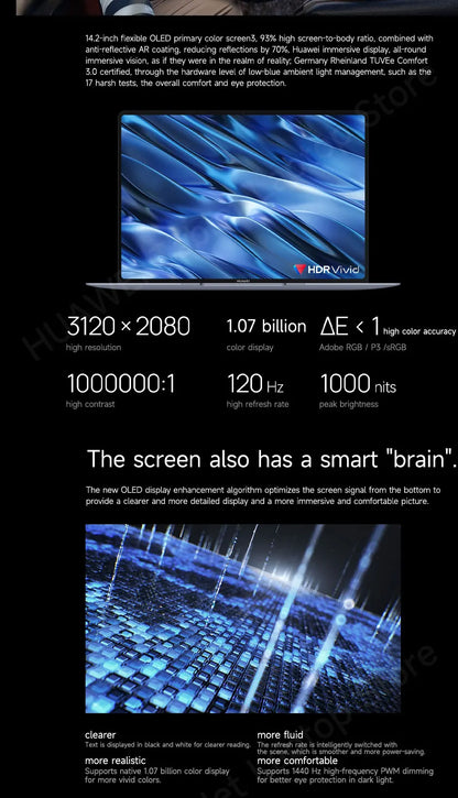 2024 HUAWEI MateBook X Pro Laptop Inter Core Ultra9 185H/Ultra7 155H 32/16GB 2/1TB Netbook 14.2inch 3.1k Touchscreen 120Hz OLED