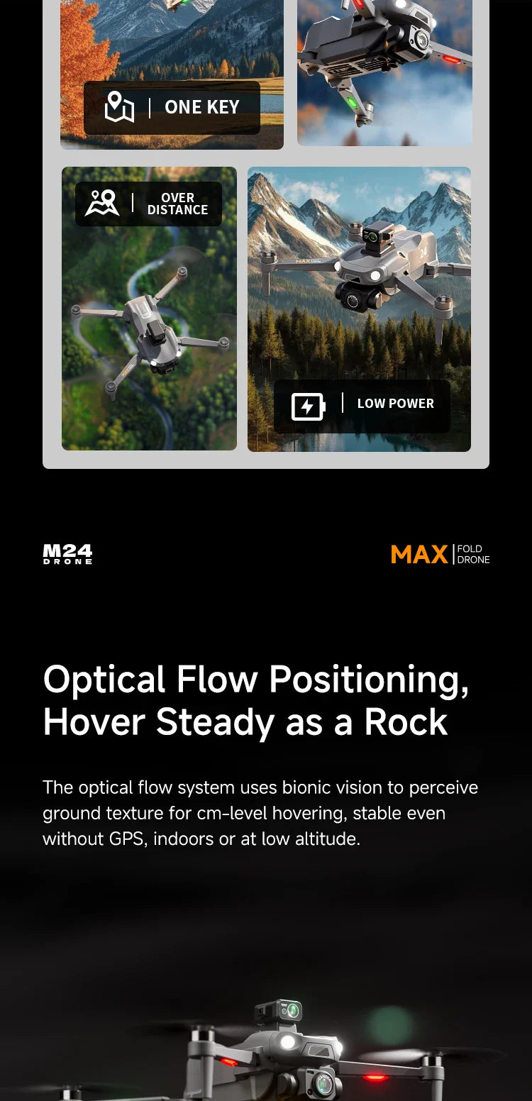 Drone M24 haut de gamme de qualité professionnelle, équipé d'un écran télécommandé 1000M, transmission d'image numérique, quadrirotor sans balais