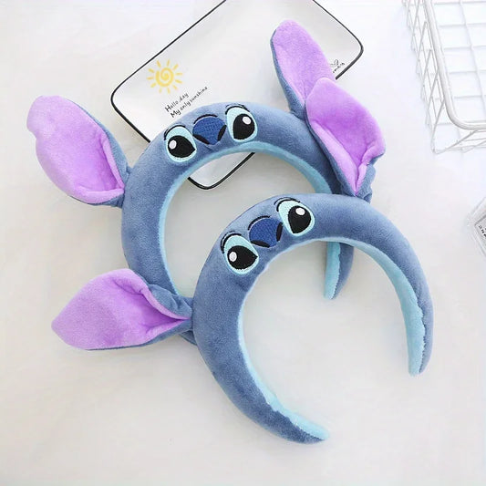 Disney Cartoon Stitch Headband, Cute Stitched Fabric Headband for Face Washing, Hydrotherapy, Makeup Headband