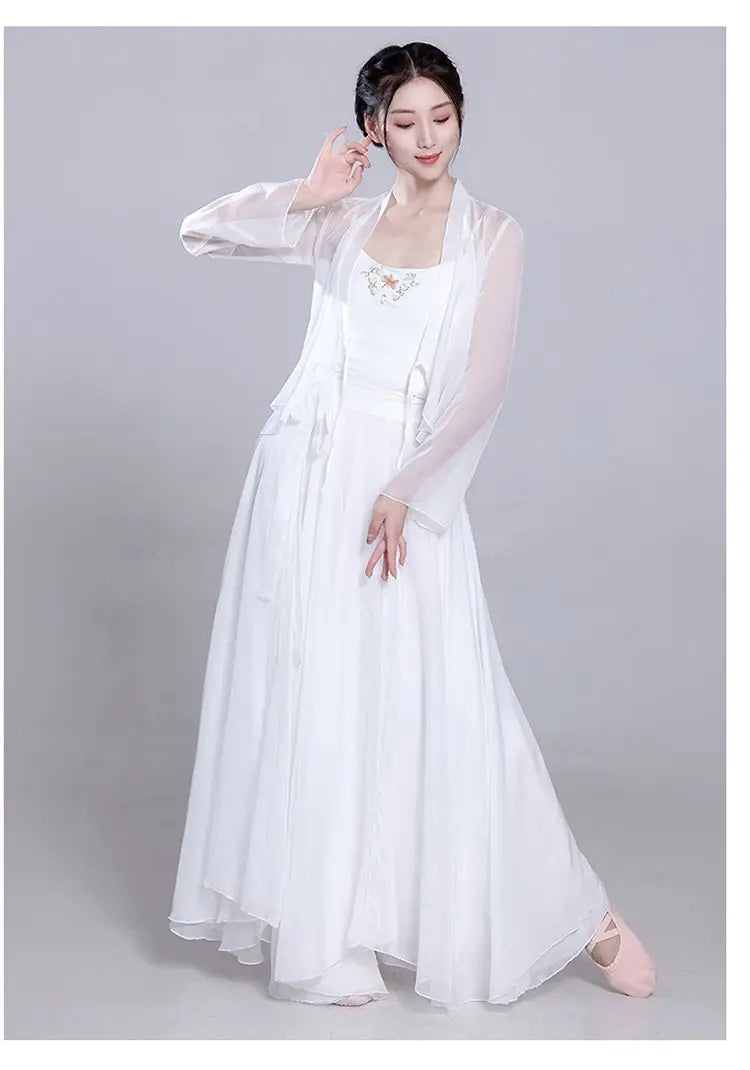 Ele Classical Dance Costume White Gauzy Skirt Super Fairy T Performance Suit Fene Dra Design Beautiful Mythology