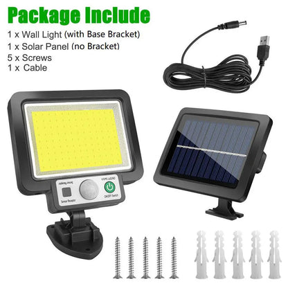 117 COB lampe murale solaire capteur de mouvement Led lumières solaires 3 Modes avec télécommande lampe extérieure étanche pour jardin cour décor