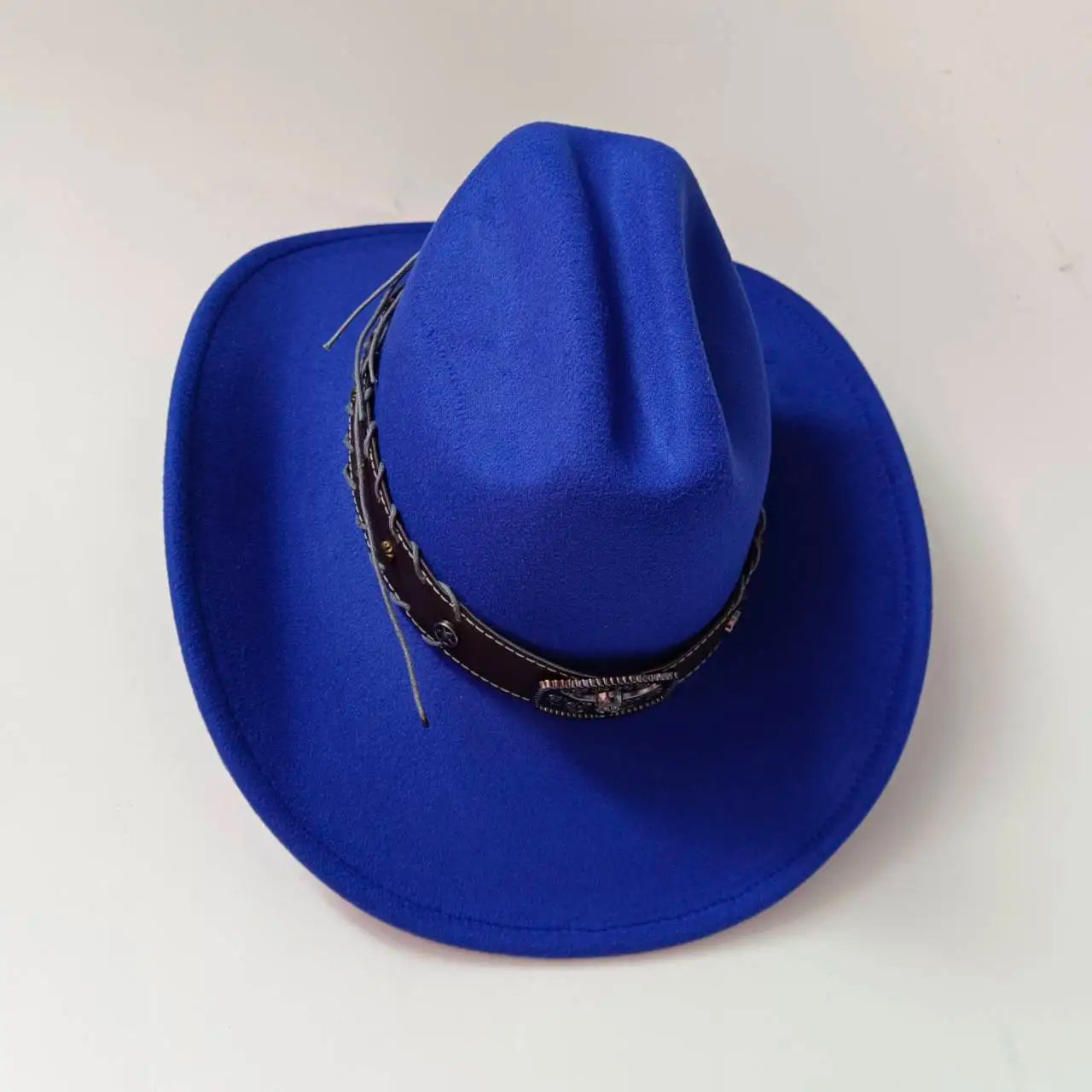 Chapeau de cowboy occidental à large bord pour homme, casquettes d'église Everche, Fascinateur vintage, chapeau de cowgirl jazz, zones bre, nouveau, 9cm
