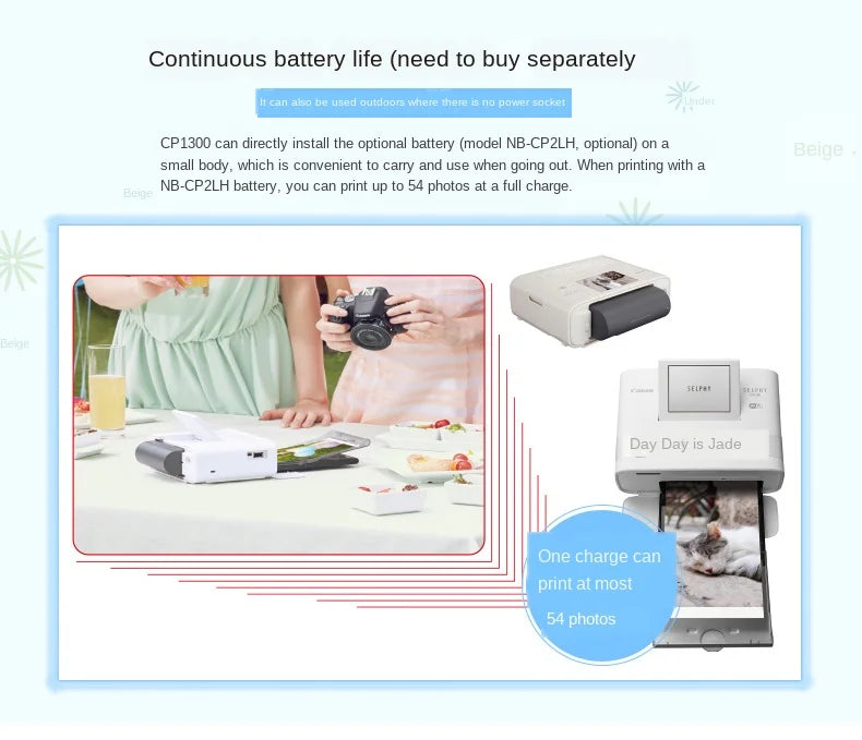 Photo Printer Wireless Connection To Print CP1300 Small Photo Printer Can Print Stickers