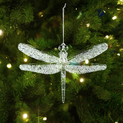 Arbre de noël Transparent flocon de neige suspendus ornements pendentif acrylique 2025 décoration de noël pour la maison cadeaux Navidad nouvel an 2026