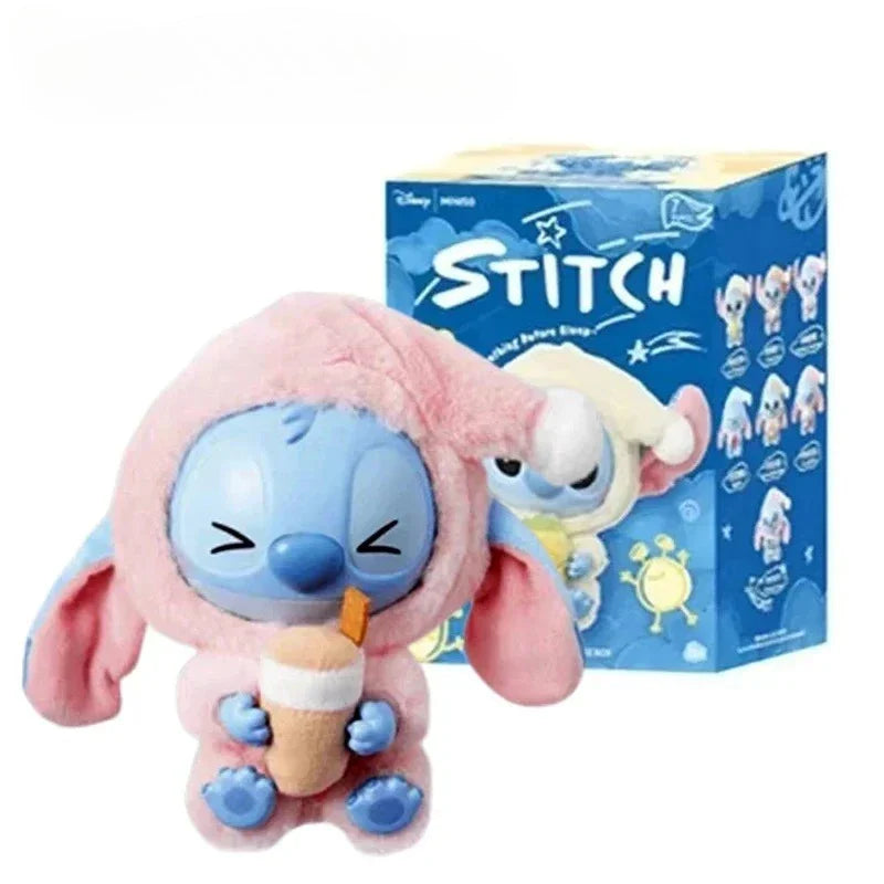 Stitch Eat Something Before Sleep Series Blind Box Plush Vinyl Toys Cute Doll Replica Mystery Box Bag Pendant Decor Gift