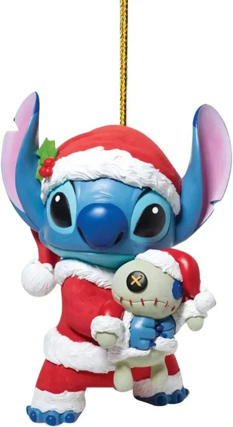 Stitch Christmas Decoration Pendant Cute Cartoon Lilo & Stitch Christmas Tree Pendant 2D Acrylic Plate Diy Party Home Decor Gift