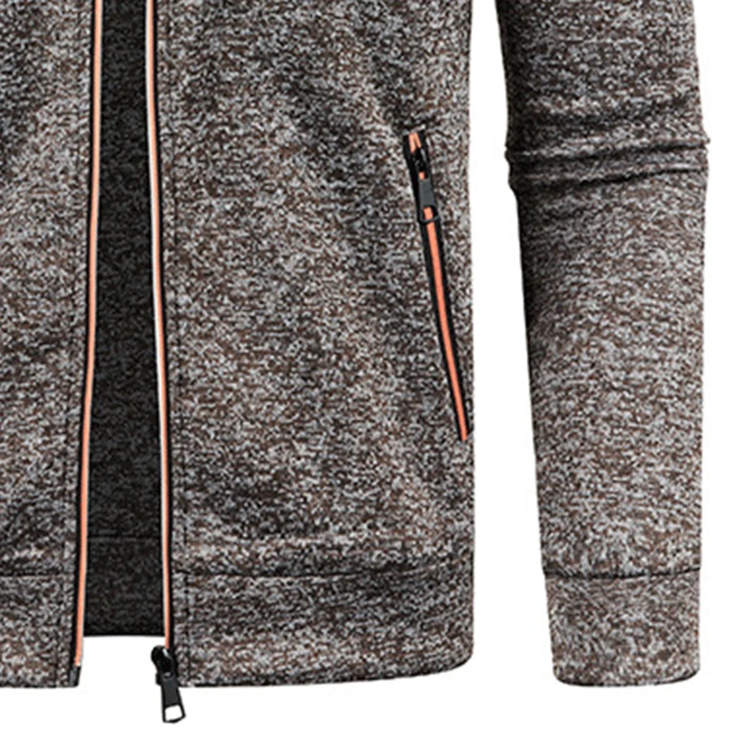 Stand Collar Long Sleeves Pockets Zipper Placket Sweatshirt Coat Men Spring Autumn Solid Color Plus Size Sport Outerwear
