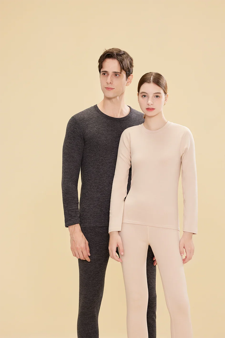1 ensemble de sous-vêtements thermiques chauds en laine et soie pour femmes, ensembles de vêtements thermiques longs pour l'automne et l'hiver