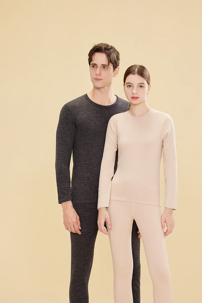 1 ensemble de sous-vêtements thermiques chauds en laine et soie pour femmes, ensembles de vêtements thermiques longs pour l'automne et l'hiver