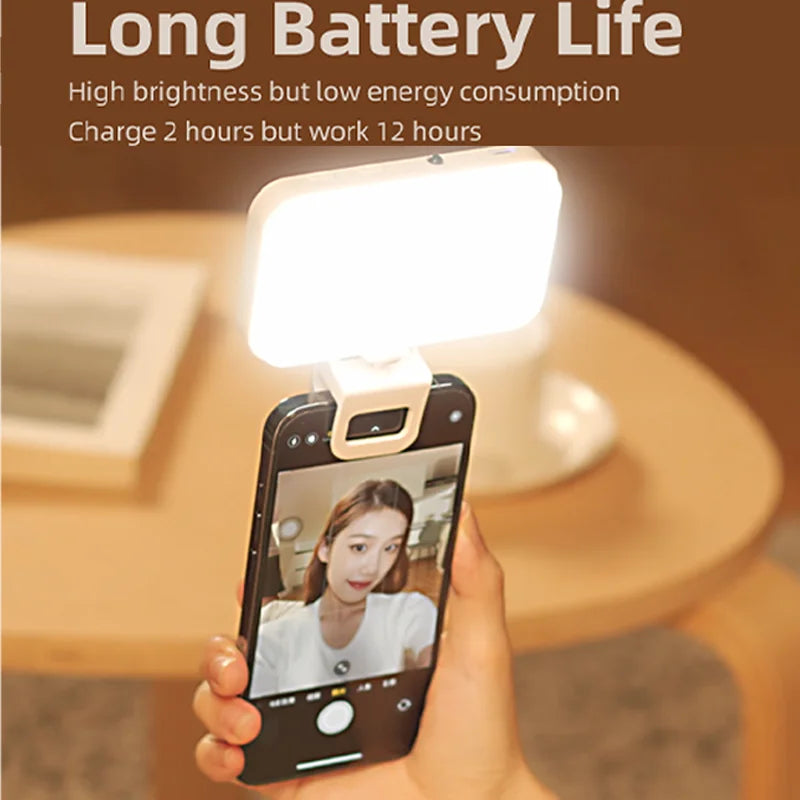 Lampe LED de poche pour Selfie, pour IPhone, IPad, téléphone portable, ordinateur portable, Clip, remplissage Flash, vidéo, Photo, lampe de photographie