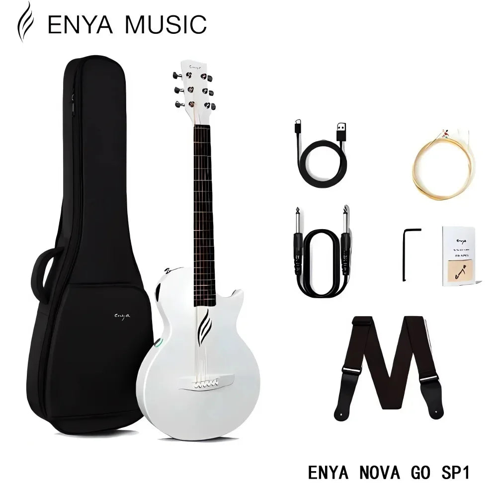 Enya NOVA GO SP1 Electric Guitar  35 Inch Smart Carbon Fiber Acousticwith Pickup, Case, Strap, Cable Travel Guitarra Violin